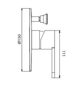 כיסוי חיצוני 305388F20S נחושת מוברש 4 דרך PVD סדרת CLEAR חמת