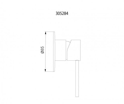 כיסוי חיצוני עדין 305284GM שחור מוברש 3 דרך PVD סדרת MASADA חמת
