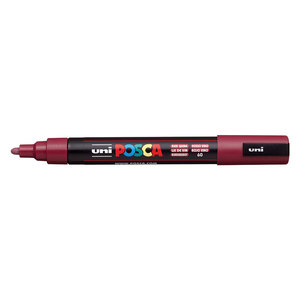 טוש אקרילי פוסקה PC-5M - אדום יין POSCA