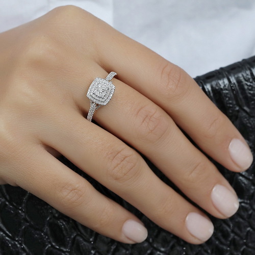 טבעת יהלומים מעוצבת 0.32ct מזהב 14K