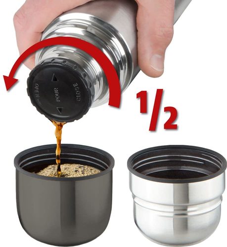 תרמוס לשתיה חמה איזוסטיל 1 ליטר של ISOSTEEL  אחריות 5 שנים