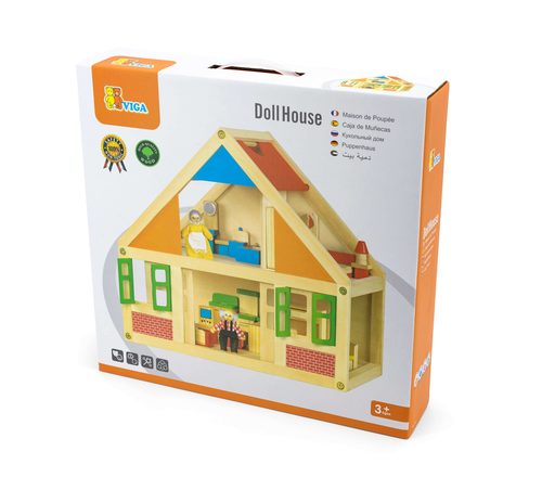 ויגה בית בובות מעץ טבעי