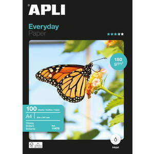 נייר פוטו 100 דף מבריק APLI A4 180 GSM