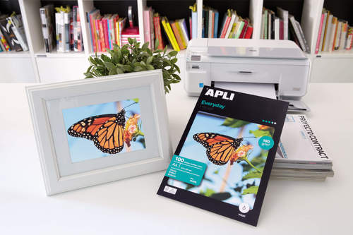 נייר פוטו 100 דף מבריק APLI A4 180 GSM