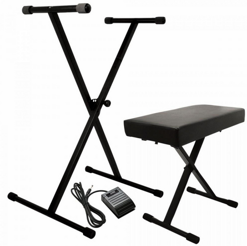 On Stage KPK6520 Keyboard Stand & Bench Pack with Keyboard Sustain Pedal