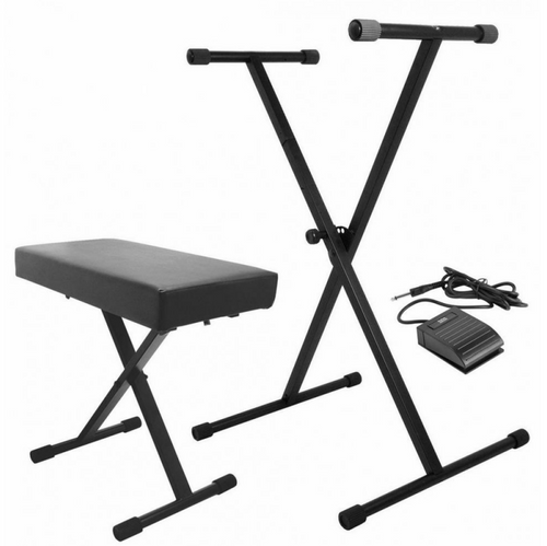 זוית נוספת On Stage KPK6520 Keyboard Stand & Bench Pack with Keyboard Sustain Pedal