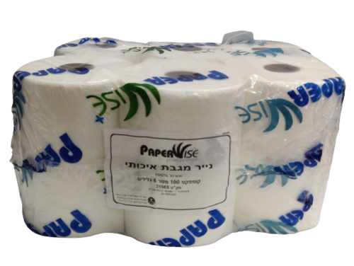 נייר ניגוב ידיים 100% תאית 100 מ' - 6 גלילים
