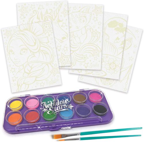 ערכת יצירה נבולוס של צביעת לוחות קנבס קסומים עם צבעי מים זוהרים בחושך 