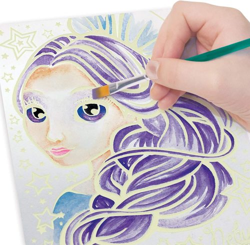 ערכת יצירה נבולוס של צביעת לוחות קנבס קסומים עם צבעי מים זוהרים בחושך 