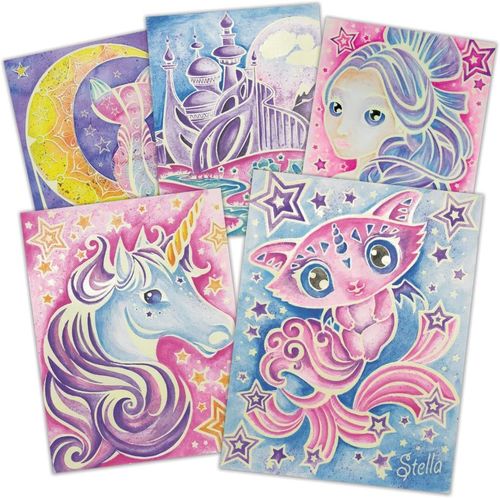 ערכת יצירה נבולוס של צביעת לוחות קנבס קסומים עם צבעי מים זוהרים בחושך 