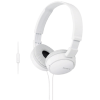 אוזניות מבית SONY דגם MDR ZX110AP בצבע לבן