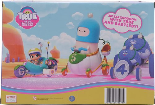 קטנוע עם הדמויות טרו וברטלבי מהסדרה האהובה טרו וממלכת הקשת בענן