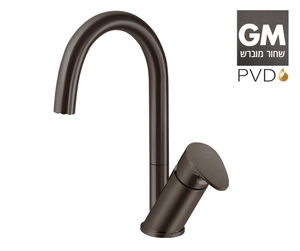 ברז ברבור פיה עגולה מסתובבת 305120GM שחור מוברש PVD סדרת גל WAVE חמת