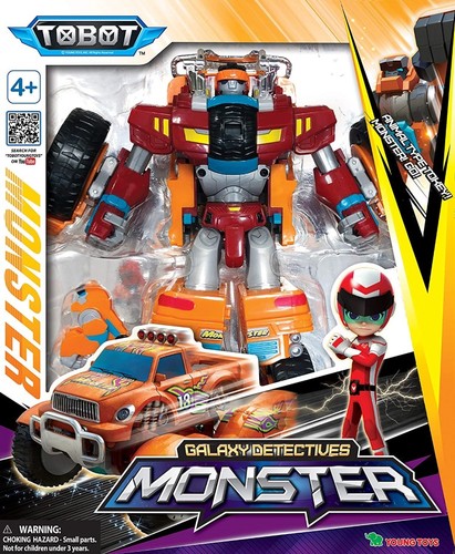 טובוט MONSTER מונסטר - רובוט לוחם TOBOT שמשתנה לרכב עם גלגלי ענק, כולל דמות קוף רובוט