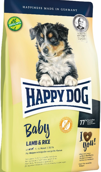 הפי דוג PUPPY טלה ואורז פאפי 4 ק"ג