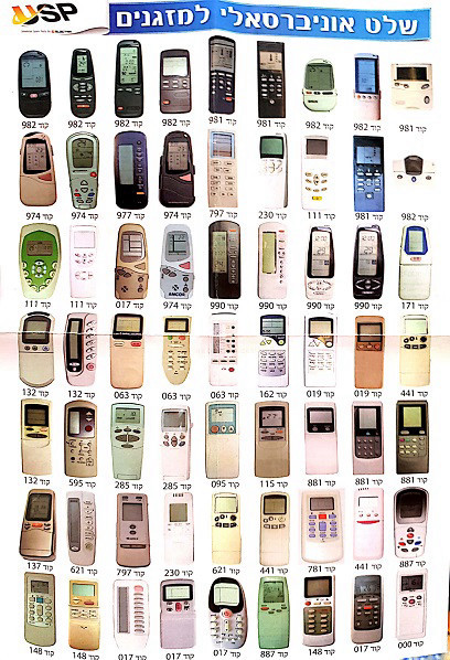 שלט רחוק למזגנים אוניברסלי USP4004 ELECTRA