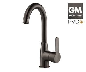 ברז ברבור 305323GM שחור מוברש PVD סדרת קליר חמת