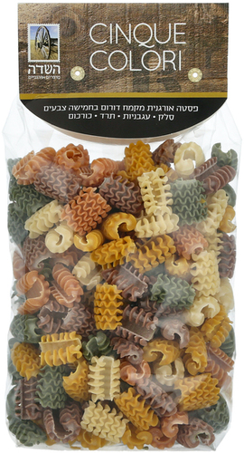 פסטה רדיאטורי אורגנית מקמח דורום בחמישה צבעים 500 גרם- השדה 