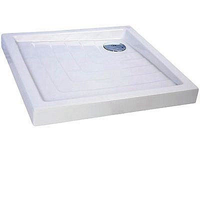 אגנית חרס 80X80 לבן + ונטיל
