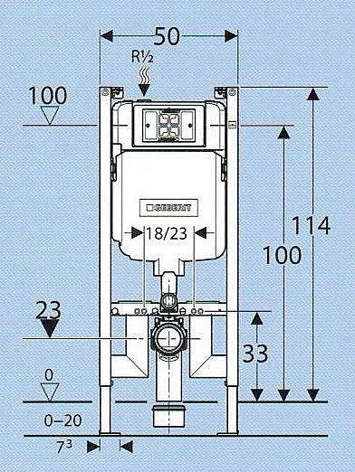 מיכל הדחה סמוי לגבס אלפא GA45817500