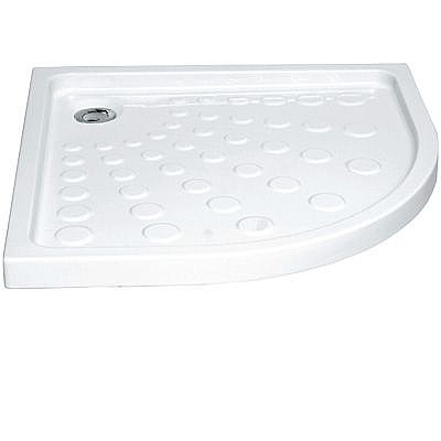 אגנית חרס 90x90 פינתי לבן + ונטיל