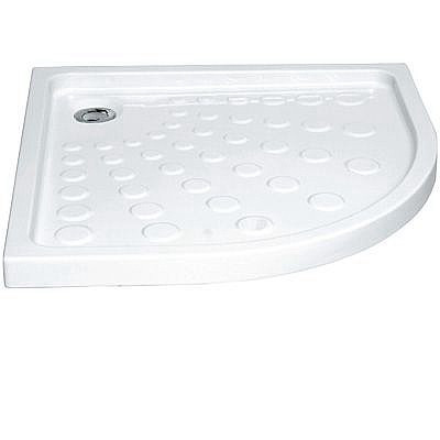 אגנית חרס 90x90 פינתי לבן + ונטיל