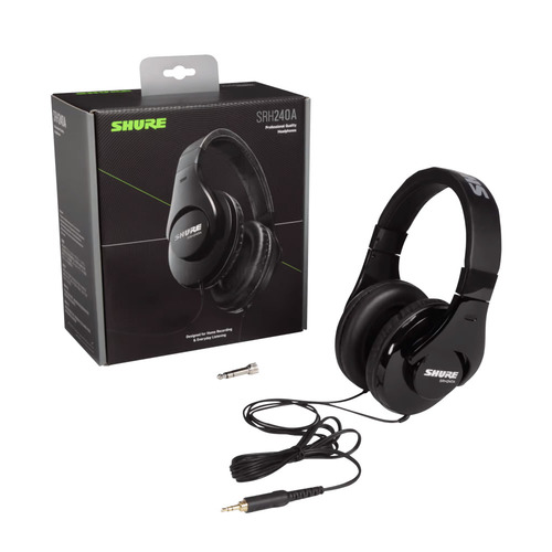 אוזניות חוט מקצועיות לאולפן Shure SRH240A יבואן רשמי
