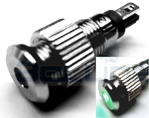 מנורת ביקורת אלומיניום עם לד 12V בצבע ירוק