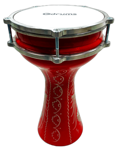 דרבוקה טורקית אלומיניום עם עיטורים מיני סדרה 13 בצבע אדום TA-GE13 מבית Gdrums