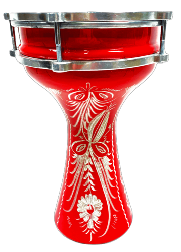 דרבוקה טורקית אלומיניום עם עיטורים מיני סדרה 13 בצבע אדום TA-GE13 מבית Gdrums