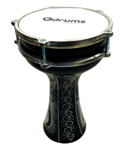 דרבוקה טורקית אלומיניום עם עיטורים מדיום סדרה 15 בצבע שחור TA-GE15 מבית Gdrums