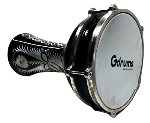 דרבוקה טורקית אלומיניום עם עיטורים מדיום סדרה 15 בצבע שחור TA-GE15 מבית Gdrums