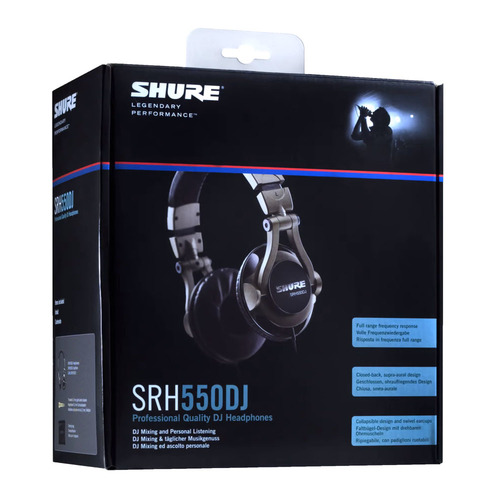 אוזניות קשת מקצועיות Shure SRH550 DJ רשמי