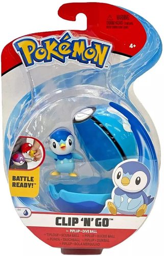 דמות פעולה של פוקימון עם כדור בליסטר - PIPLUP + DIVE BALL