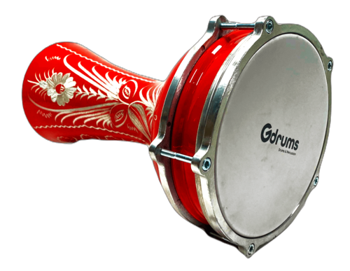 דרבוקה טורקית אלומיניום עם עיטורים מדיום סדרה 15 בצבע אדום TA-GE15 מבית Gdrums