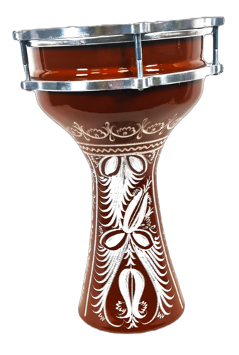 דרבוקה טורקית אלומיניום עם עיטורים מדיום סדרה 15 בצבע חום בהיר TA-GE15 מבית Gdrums