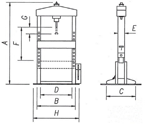 מכבש 30 טון גבוה עם מנואלה