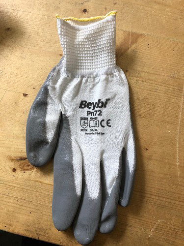 כפפות עבודה BEYBI אפור לבן לבלוקים Pn72