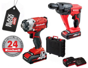 סט כלים נטען פטישון ואימפקט EINHELL18V כולל סוללת 3.0Amp