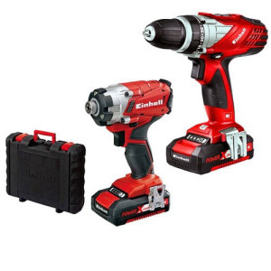 סט מברגת אימפקט ליתיום 18V + מברגת גיר EINHELL TECI18LIKIT + TECD18LISOLO
