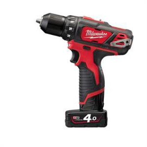 מברגה/מקדחה Milwaukee 12V נטענת כולל 2 סוללות 4A