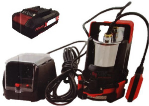 משאבה טבולה נטענת על סוללה 18v כולל מטען Einhell