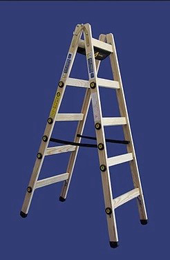 סולם עץ 12 שלבים 3.72 מטר - רב מקצועי