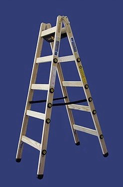 סולם עץ 12 שלבים 3.72 מטר - רב מקצועי