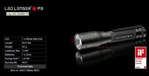 פנס כיס לד לנסר 25 לומנס P3