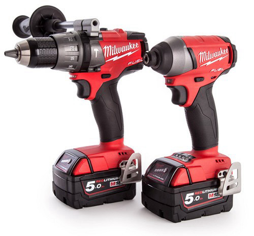 סט 18V FUEL מברגת אימפקט + מברגה/מקדחה רוטטת כולל 2 סוללות 5A