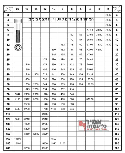 בורג אלן עם ראש מילימטרי נירוסטה 316