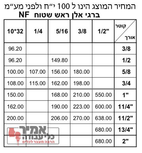 בורג אלן עם ראש שטוח NF