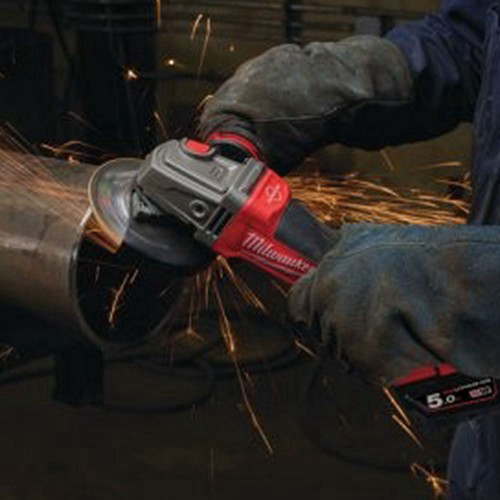 משחזת זווית 4.5 נטענת RAPID STOP FUEL 18V כוללת סוללות 5A