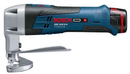 כרסם פח נטען כולל שתי סוללות ליתיום BOSCH 10.8V 1.3AH